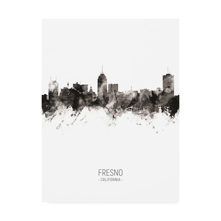 Michael Tompsett 'Fresno California Skyline Portrait II' Canvas Art,18x24